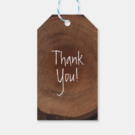 木の幹の樹皮の国素朴の結婚式の好意 ギフトタグ (裏面)