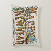 木の幹やどんぐりや花が咲き乱れる新年 アクセントクッション (正面(垂直))