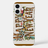 木の幹やどんぐりや花が咲き乱れる新年 Case-Mate iPhoneケース (裏面)