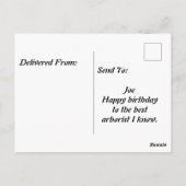 木の幹を登るマーテンの誕生日 ポストカード (裏面)