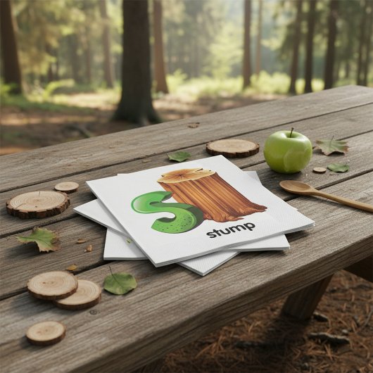 木の幹 アルファベット S 面白い 木の幹 アート スタンダードカクテルナプキン