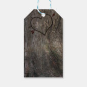 木の幹+彫りハート素朴ギフトラベル ギフトタグ (裏面)