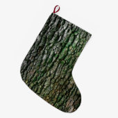 木の幹(木の樹皮) ラージクリスマスストッキング (正面 (吊り時))