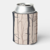 木の幹：生命のない森のシルエット。 缶クーラー (缶裏面)