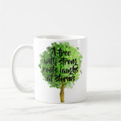 木の引用文のマグ コーヒーマグカップ (左)