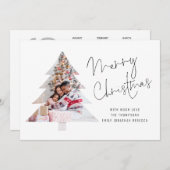 木の形の写真2026カレンダーメリークリスマス シーズンカード (正面/裏面)