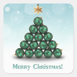 木の形をしたクリスマスボール スクエアシール