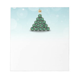 木の形をしたクリスマスボール ノートパッド