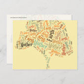木の形をした母なる地球のワードクラウド ポストカード (正面/裏面)