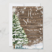 木の彼または彼女の常緑冬のジェンダー明かす 招待状 (正面)