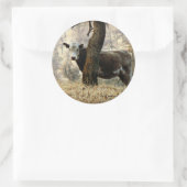 木の後ろの牛 ラウンドシール (バッグ)