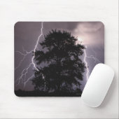 木の後ろの空の落雷 マウスパッド (マウス)