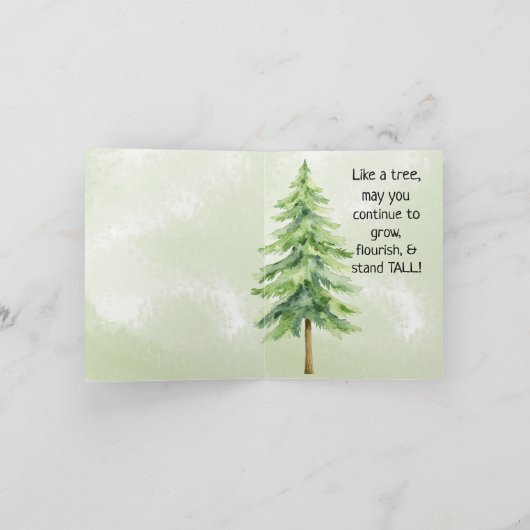 木の恐ろしい誕生日グリーティングカード カード (内部)