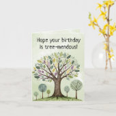 木の恐ろしい誕生日グリーティングカード カード (黄色い花)