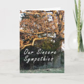 木の悔やみや弔慰カードの日没 カード (正面)