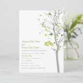 木の愛鳥-若草色の水玉模様 招待状 (スタンド正面)