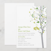 木の愛鳥-若草色の水玉模様 招待状 (正面/裏面)