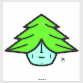 木の戦士(顔のような漫画) v1 シール