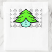 木の戦士(顔のような漫画) v1.1 長方形シール (バッグ)