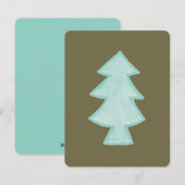 木の手描きグリーティングカード シーズンカード (正面/裏面)