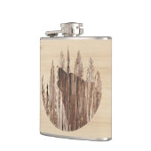 木の手触りで吠える狼 フラスク (左)