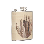 木の手触りで吠える狼 フラスク (右)