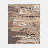 木の手触りで吠える狼 フリースブランケット (正面)