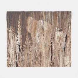 木の手触りで吠える狼 フリースブランケット