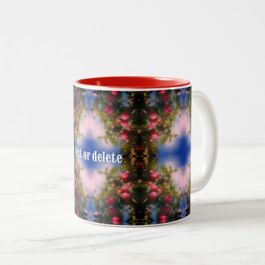 木の抽象芸術絵画の濃淡の上のパーソナライズされたりんご ツートーンマグカップ (正面右)