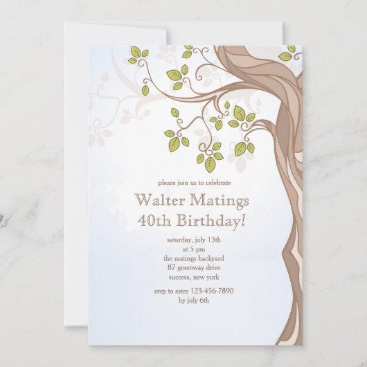 木の招待状の下 招待状 (正面)