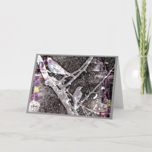 木の挨拶カード早春のロビン カード (正面)