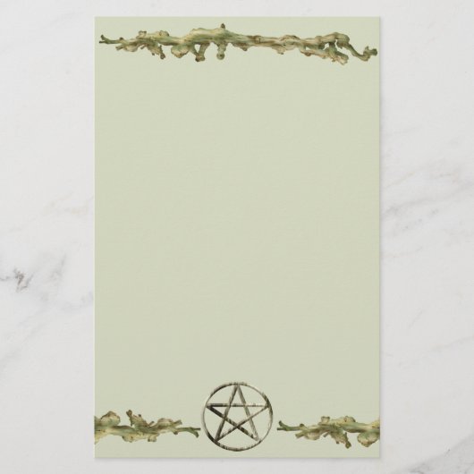 木の星形五角形 便箋 (正面)