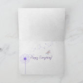 木の春の紫色のチューリップ シーズンカード (内部)