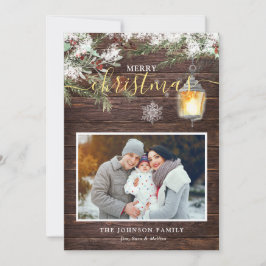 木の書道素朴写真のクリスマス シーズンカード