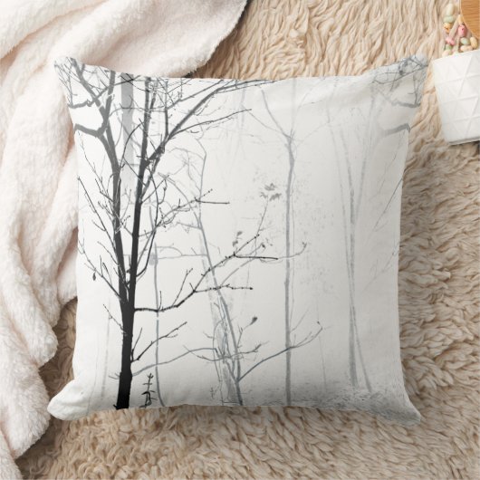 木の最小主義の白黒装飾用クッション クッション (ブランケット)