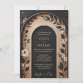 木の木々森の牧場のウェディングアーチ 招待状 (正面)