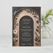 木の木々森の牧場のウェディングアーチ 招待状 (スタンド正面)