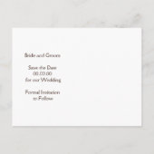 木の木地結婚式の木日付を保存 案内ポストカード (裏面)