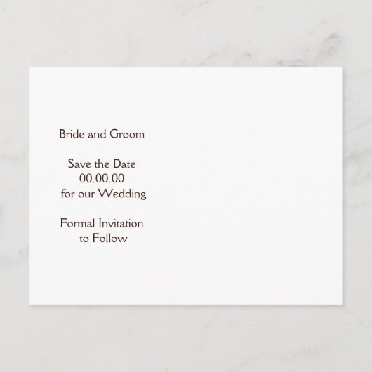 木の木地結婚式の木日付を保存 案内ポストカード (裏面)