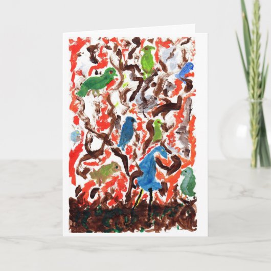 木の札に鳥を集める カード (正面)