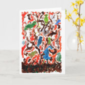 木の札に鳥を集める カード (黄色い花)