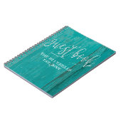 木の材木のパーソナライズな素朴なビーチハウス ノートブック (左側)