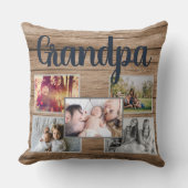 木の板に素朴の写真 クッション (正面)