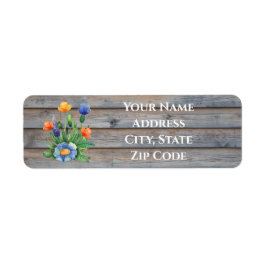 木の板に野草 ラベル