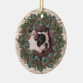 木の板に飾られたペットの写真 セラミックオーナメント (右)