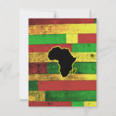 木の板の上のアフリカ サンキューカード (正面)