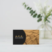 木の板の名刺 名刺 (スタンド正面)