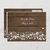 木の板フローラ日付の保存 案内ポストカード (正面/裏面)