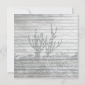 木の板上のサボテンの植物のモノクロ写真 カード (裏面)