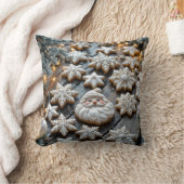 木の板上のファームハウススタイルのクリスマスシュガー cookies クッション (ブランケット)